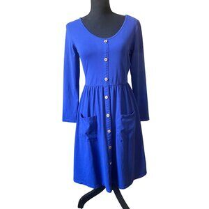 Women's Long Sleeve Dress modest shirt style Casual midi Pockets cottage core